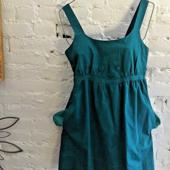 ANTHROPOLOGIE TULLE TEAL MOD DRESS PINAFORE NWT L - Picture 8 of 8